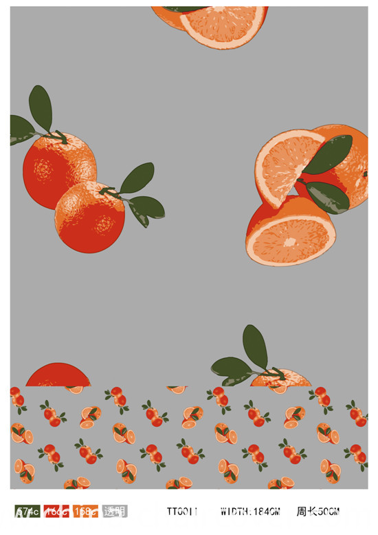 Colorful PVC Printed Transparent Tablecloth with Fruit Design for Home/Party/Outdoor